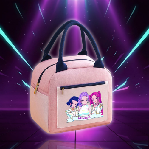 K Pop Demon Hunters Lunch Bag Cute Cartoon Lunch Bags Children Kawaii Printed Food Insulation Bags Girls Large Capacity Handbags