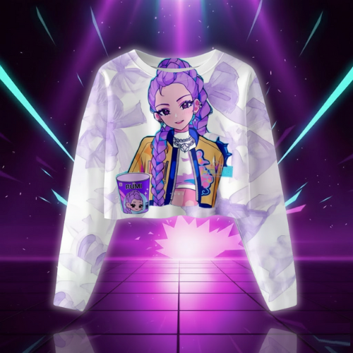 Kids Kpop Demon Hunters Spring Autumn Cartoon crop Hoodie Sweatshirts Fashion Casual Anime Family Style Little Kid Clothes