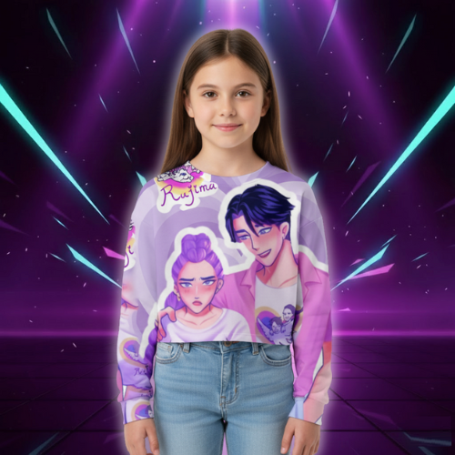 Kids Kpop Demon Hunters Spring Autumn Cartoon crop Hoodie Sweatshirts Fashion Casual Anime Family Style Little Kid Clothes (Copie)