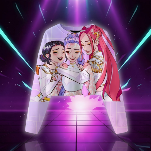 Kids Kpop Demon Hunters Spring Autumn Cartoon crop Hoodie Sweatshirts Fashion Casual Anime Family Style Little Kid Clothes (Copie)