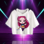 Kpop Demon Hunters Girls O-Neck Casual Women Summer Shirts Crop T-shirt (Copie)