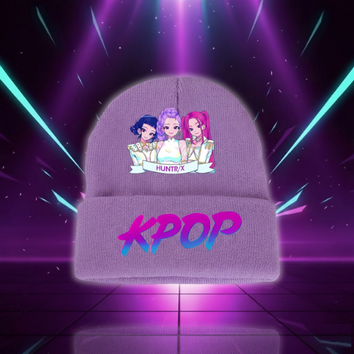 Kpop Demon Hunters Kids Knitted Hat Rumi Mira Zoey Cartoon Anime Graphic Print Beanies Boys Girls Winter Cute Hats Party Gifts