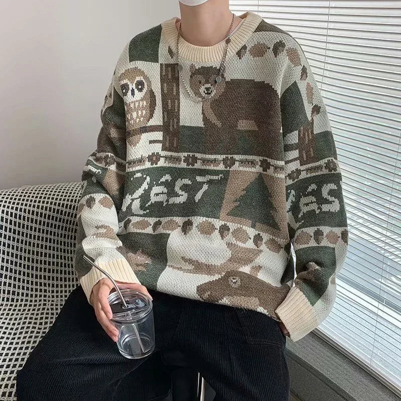 Pull Coréen Homme Imprimé