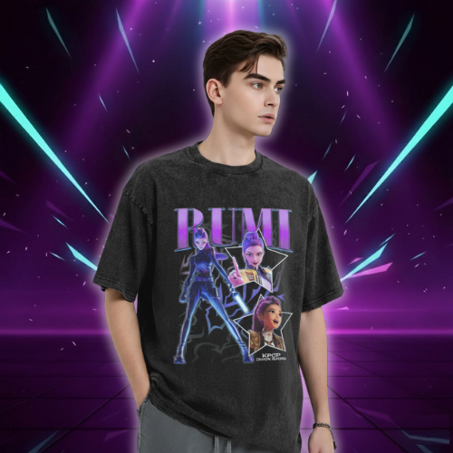 Rumi and Jinu KPop Demon Hunters T Shirt Summer  Street Style T Shirts Cotton Fashion Tee Shirt For Men Short Sleeve Simple Tops