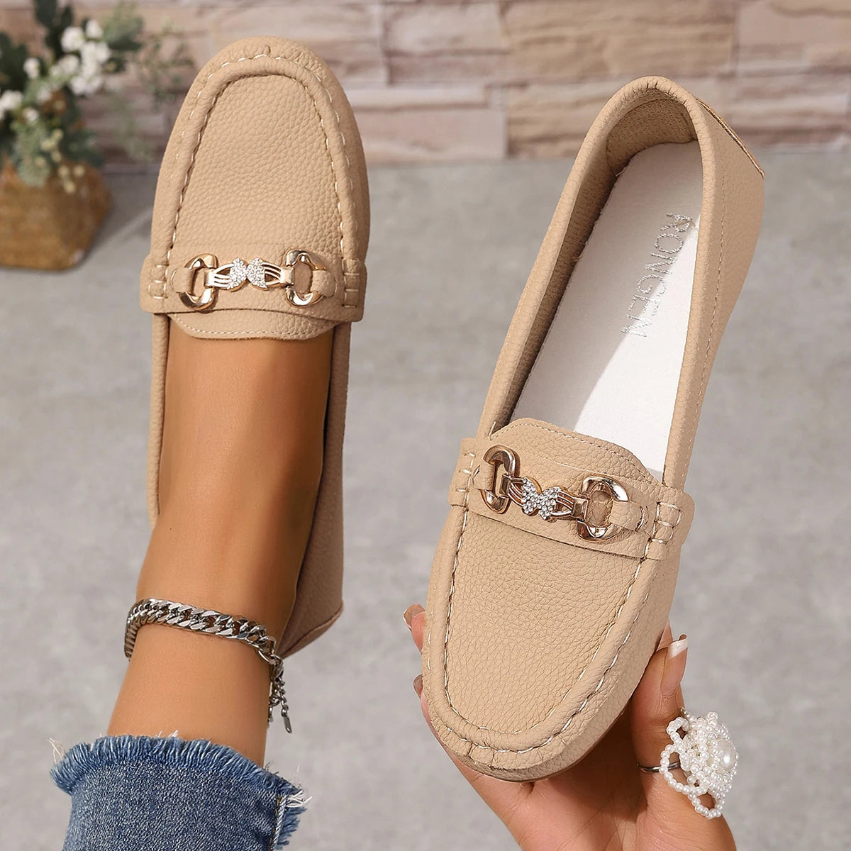 Mocassins Femme à Chaîne