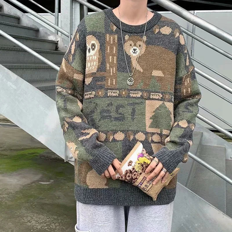 Pull Coréen Homme Imprimé