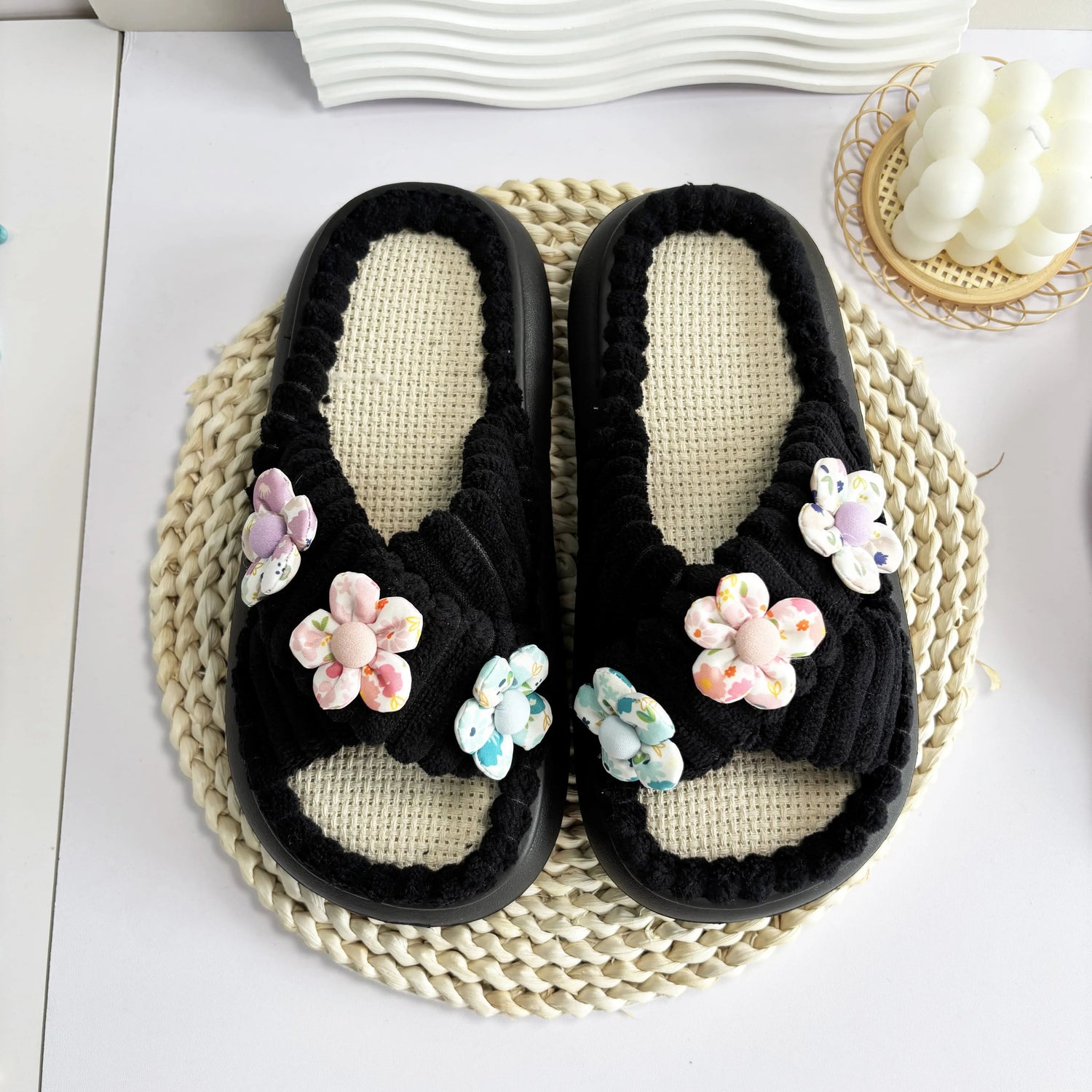 Pantoufles Fleurs Moelleuses