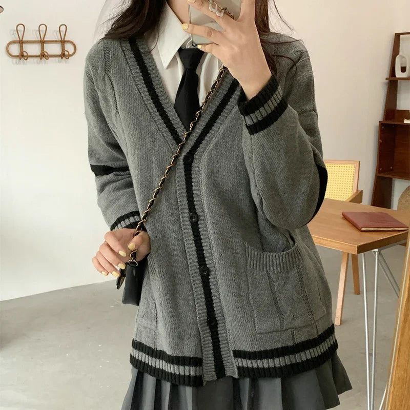 Pull Cardigan Gris