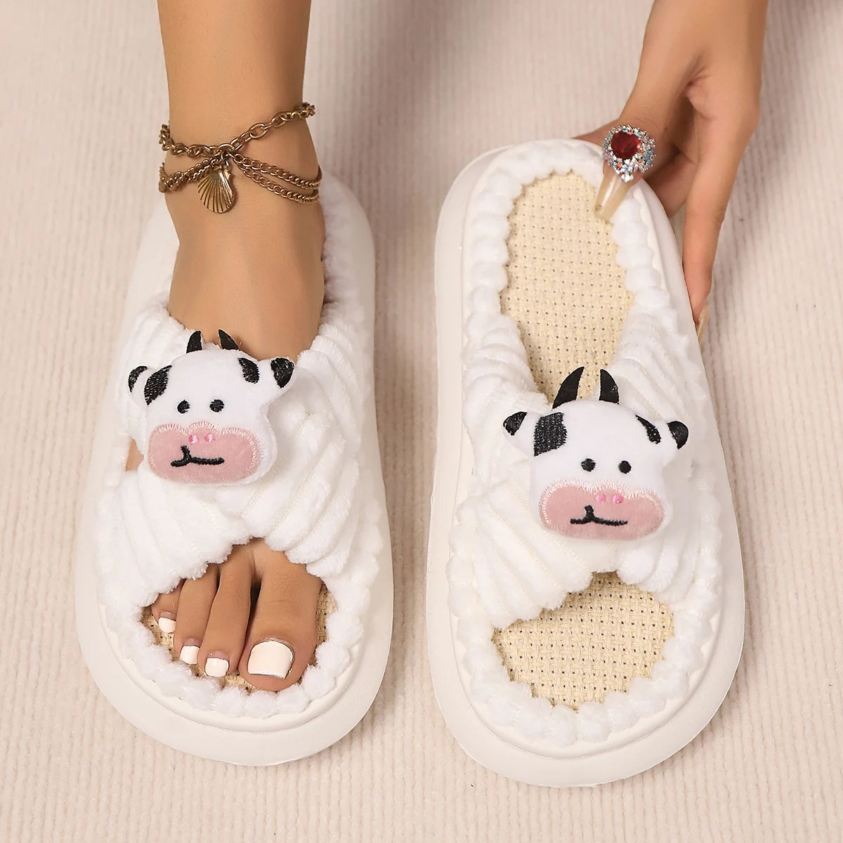 Pantoufles Vache Mignonne