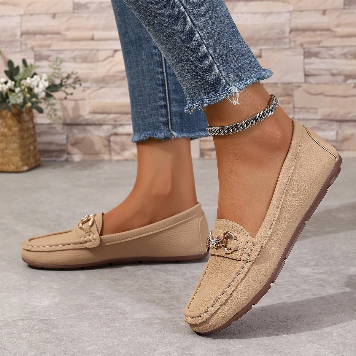 Mocassins Femme à Chaîne