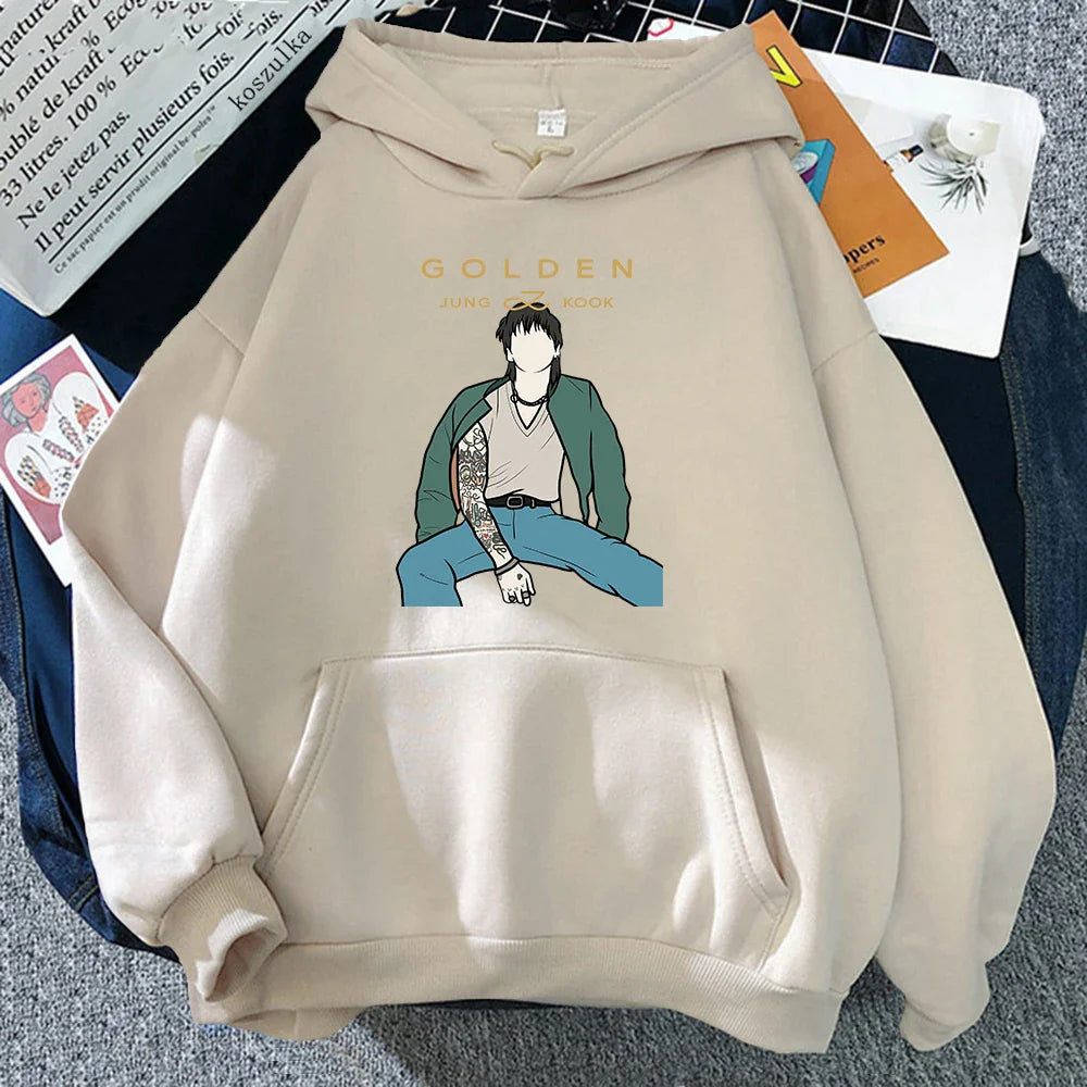 Sweat à Capuche Oversize Golden - BTS