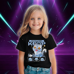 T-shirt Noir KPop Derpy Tiger pour Enfant