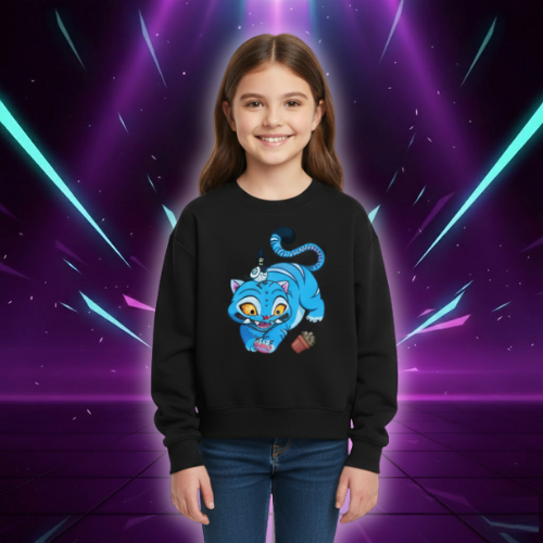 Unisex Crew Neck Kid Hoodie Movie  Hoodies Manga Kids Kpop Demon Hunters Children's Sweatshirt Cute Tiger Hoody for Boys Girls (Copie)