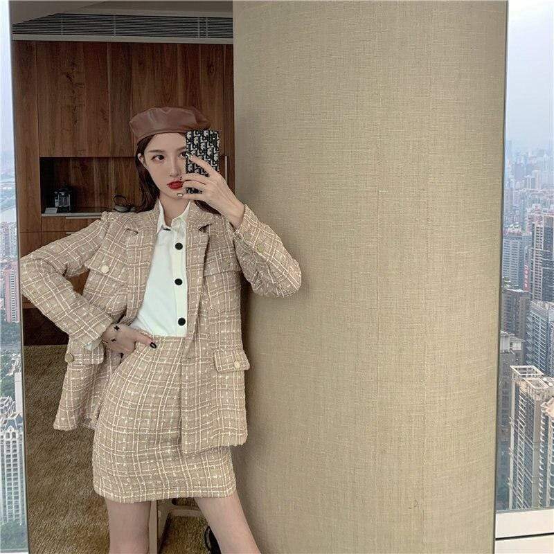 Veste Coreenne Vintage Marron