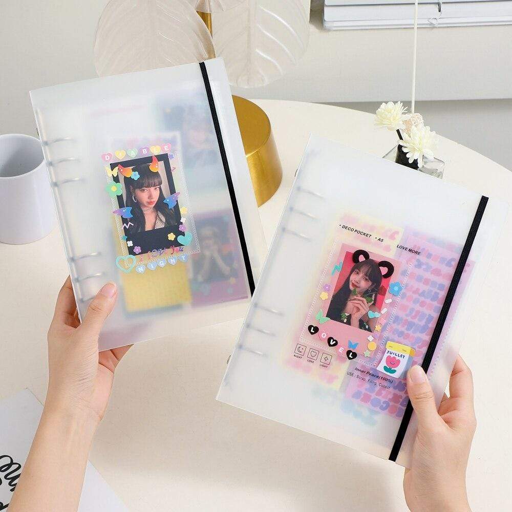 A5 Binder Storage Collect Book Korea idol Photo Organizer Journal Diary Agenda Planner Bullet Cover School Stationery