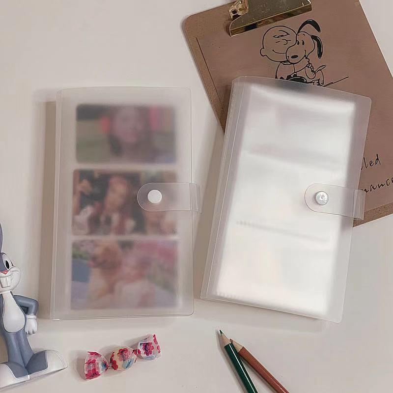 A6 Clear Binder Kpop Photocard Strorage Bag PP Matte Business Card Holder Cards Clip Ticket Sticker Collect Book Stationary