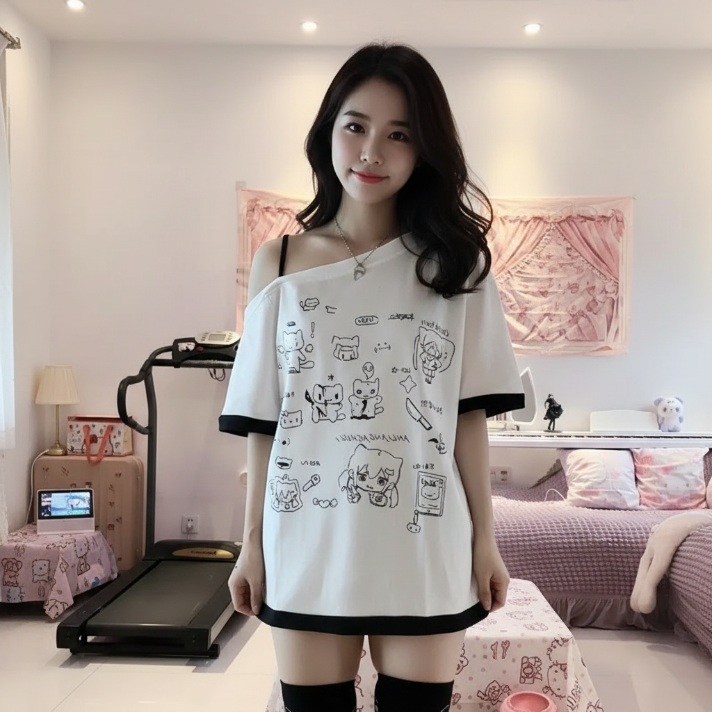 T-Shirt Oversize Coréen Harajuku