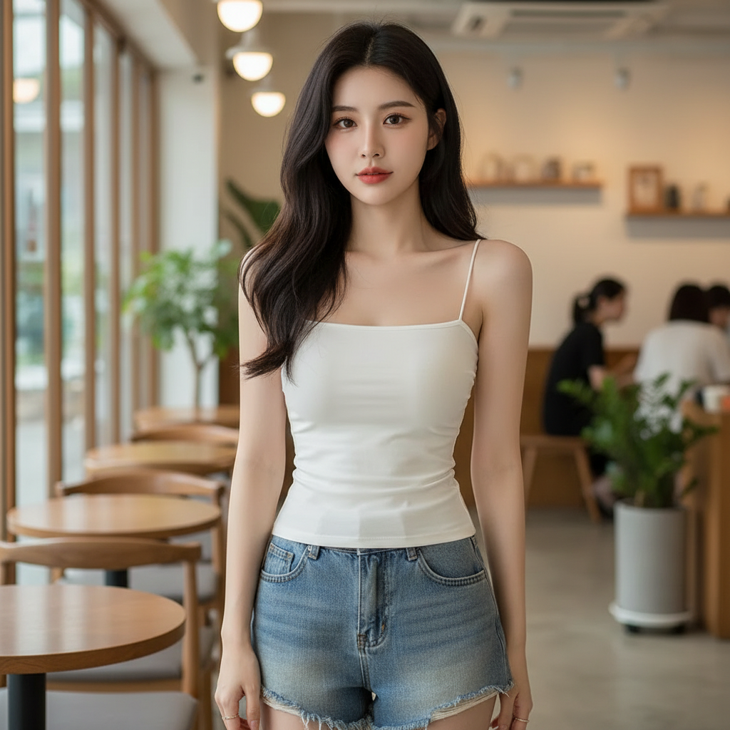 Camisole Coréen à Bretelles fines