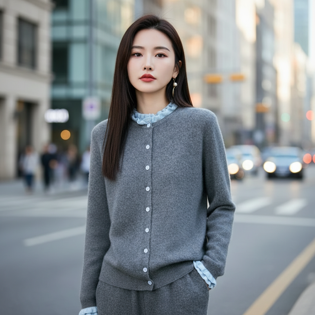 Cardigan Coréen en Laine Mérinos