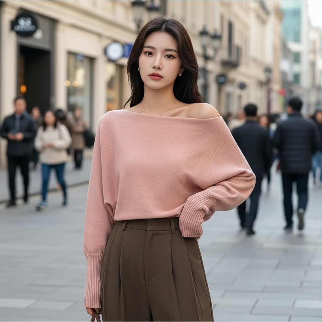 Pull Coréen Épaules Dénudées