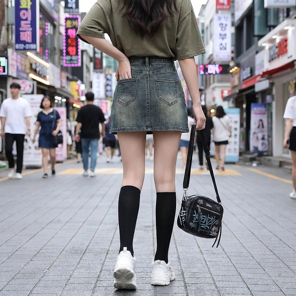 Jupe-Short Coréenne en Denim