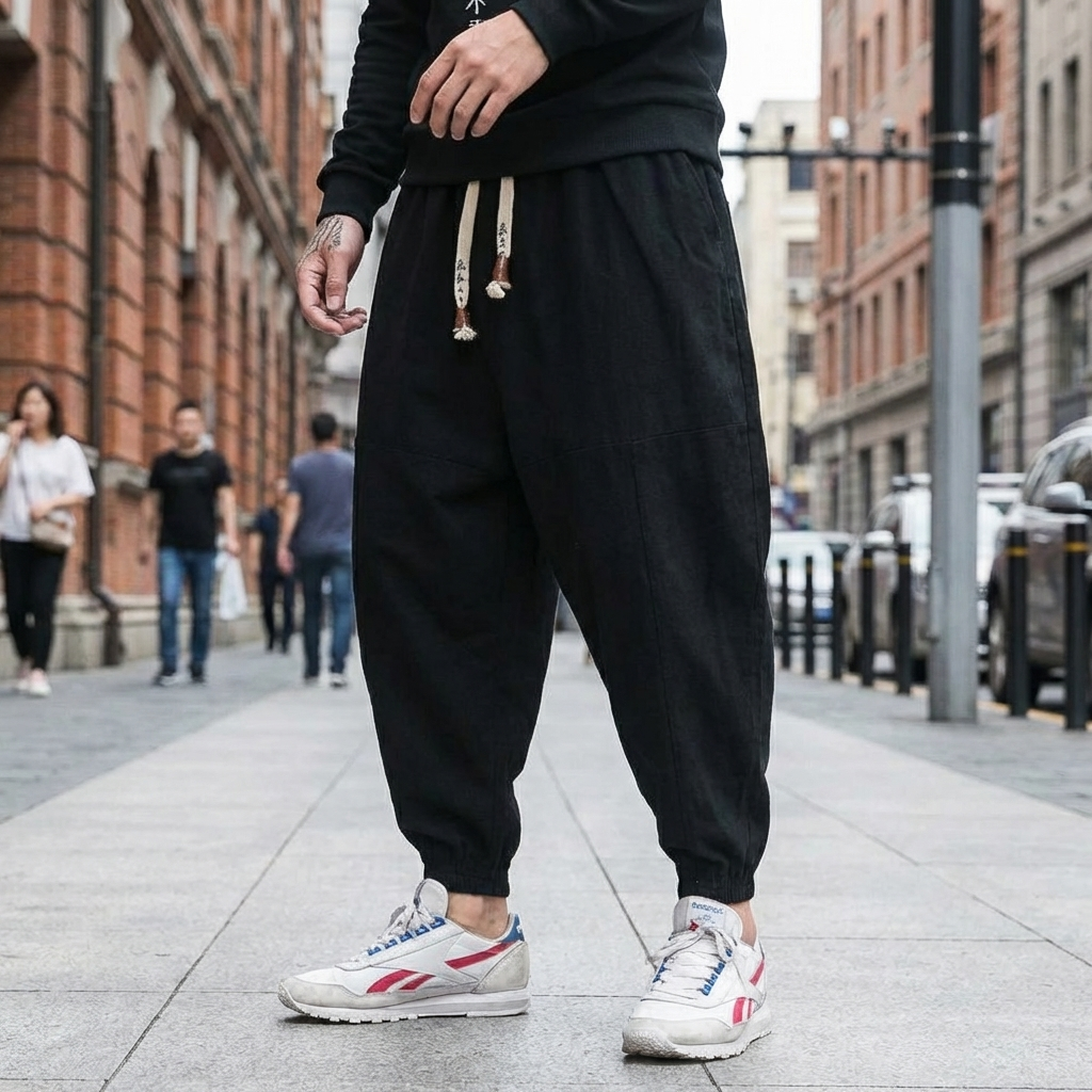 Shao - Pantalon harem confort en coton