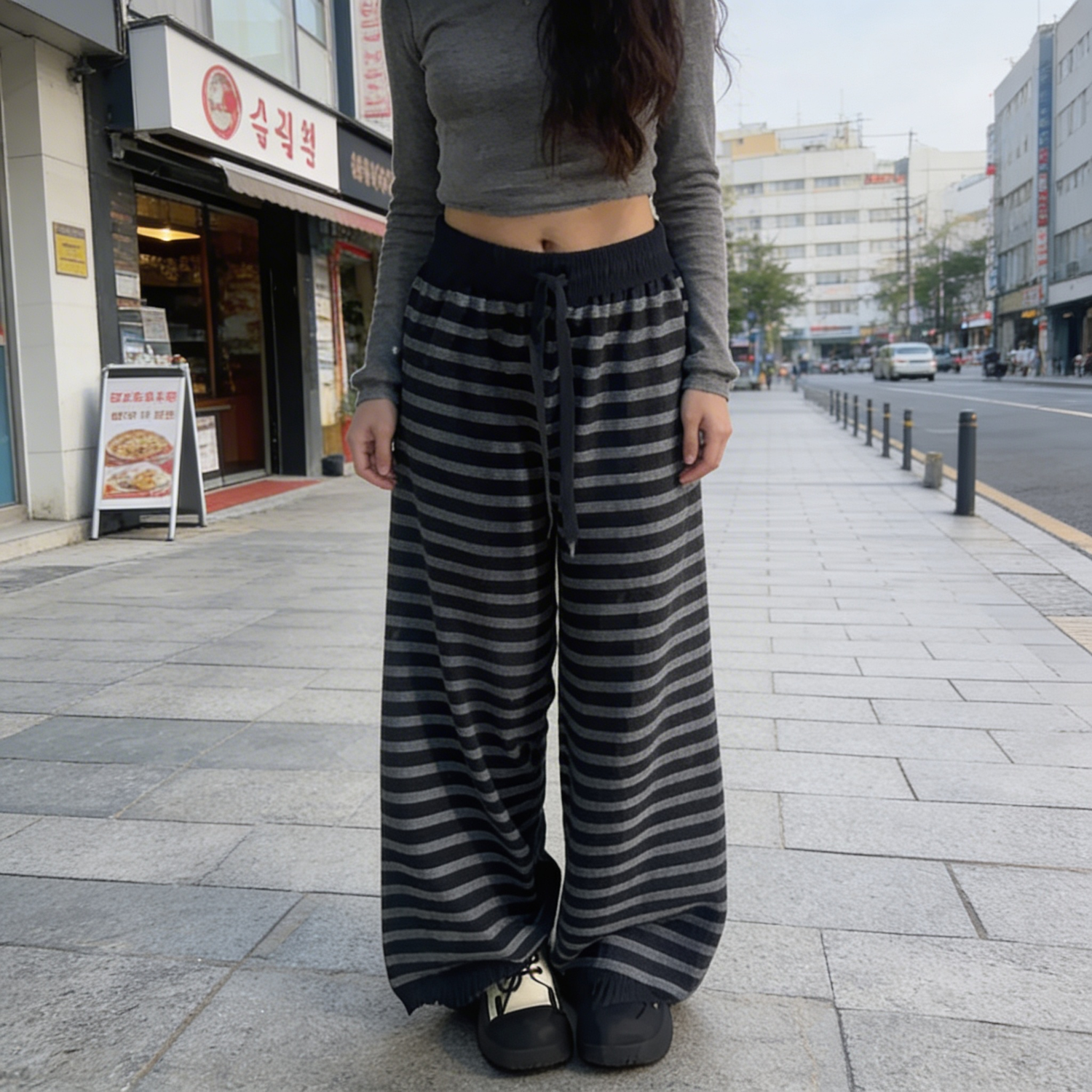 Pantalon Coréen à Rayures