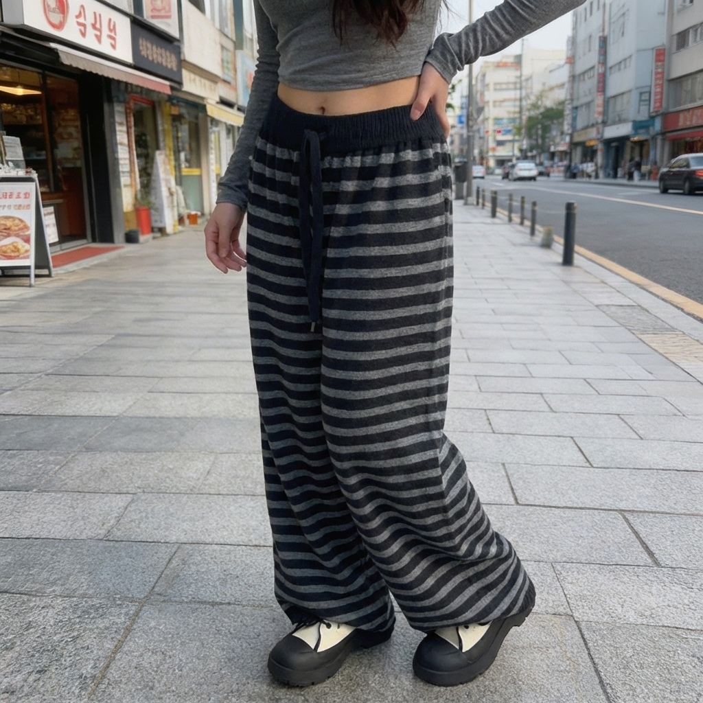 Pantalon Coréen à Rayures