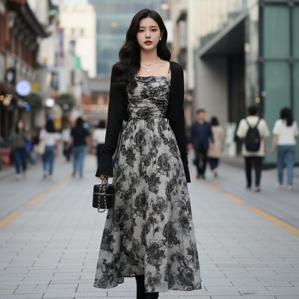 Ensemble Robe et Cardigan Korean