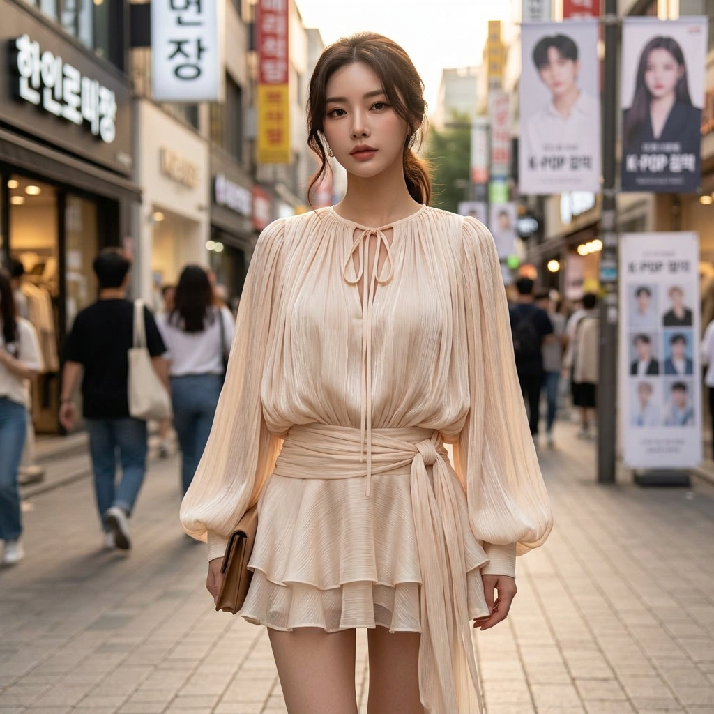 Robe Coréenne Plissée