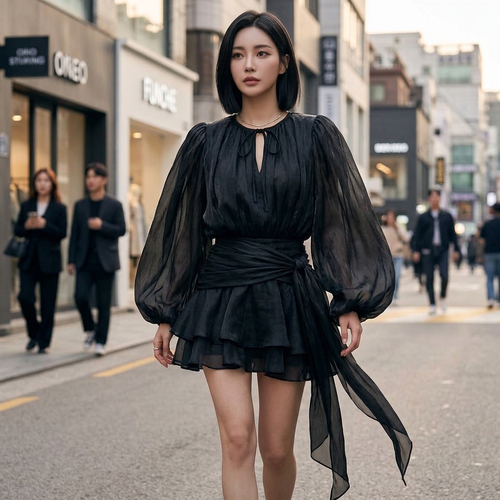 Robe Coréenne Plissée