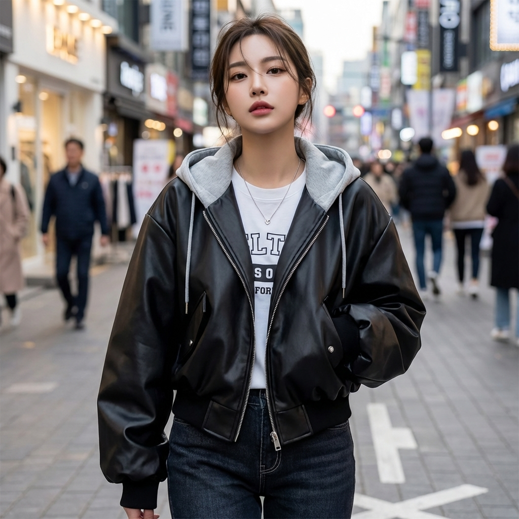 Veste Coréenne en Cuir PU