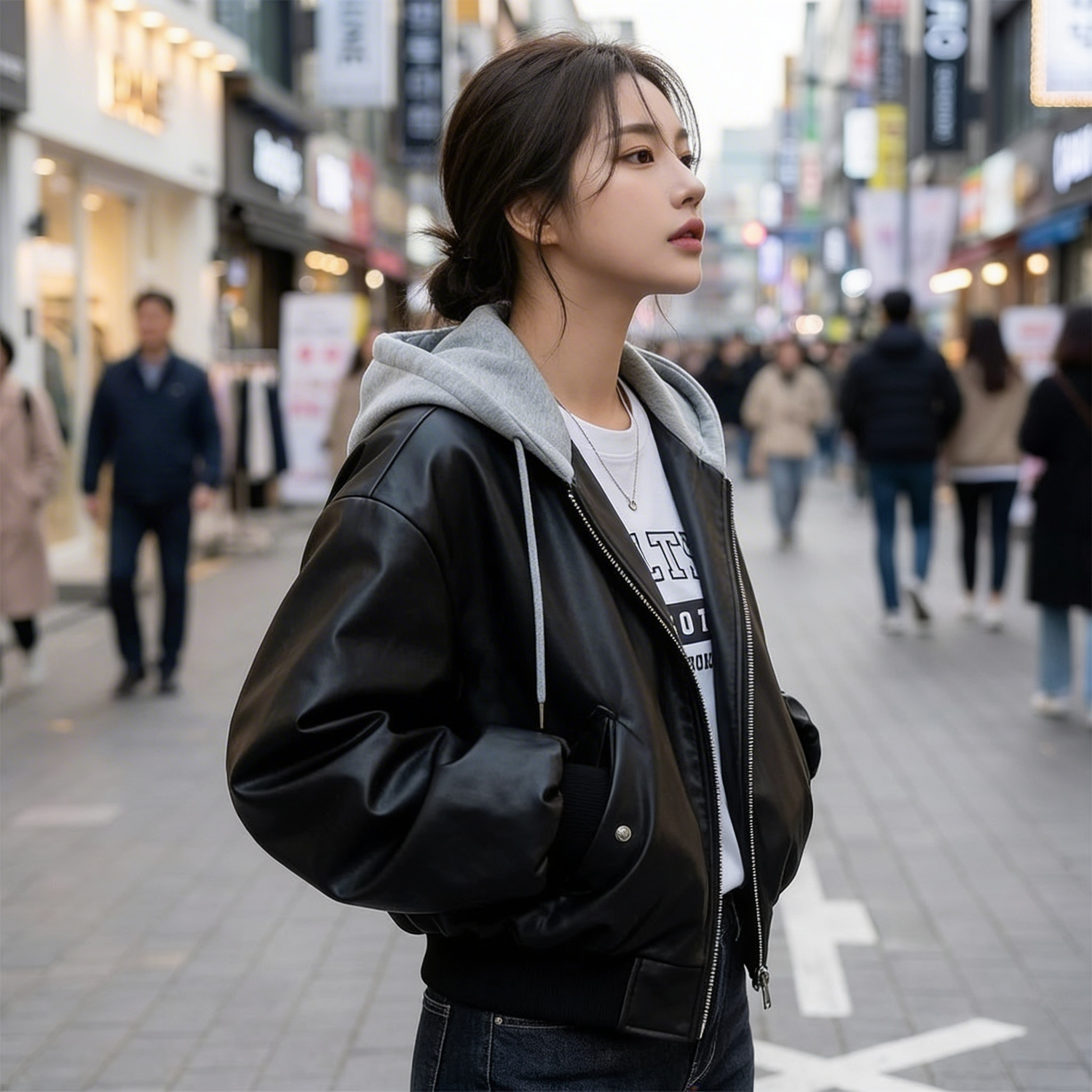 Veste Coréenne en Cuir PU