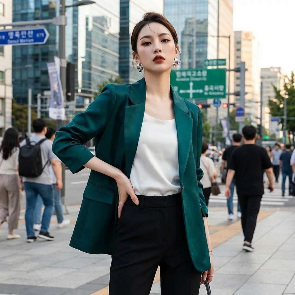 Blazer Coréen en Satin