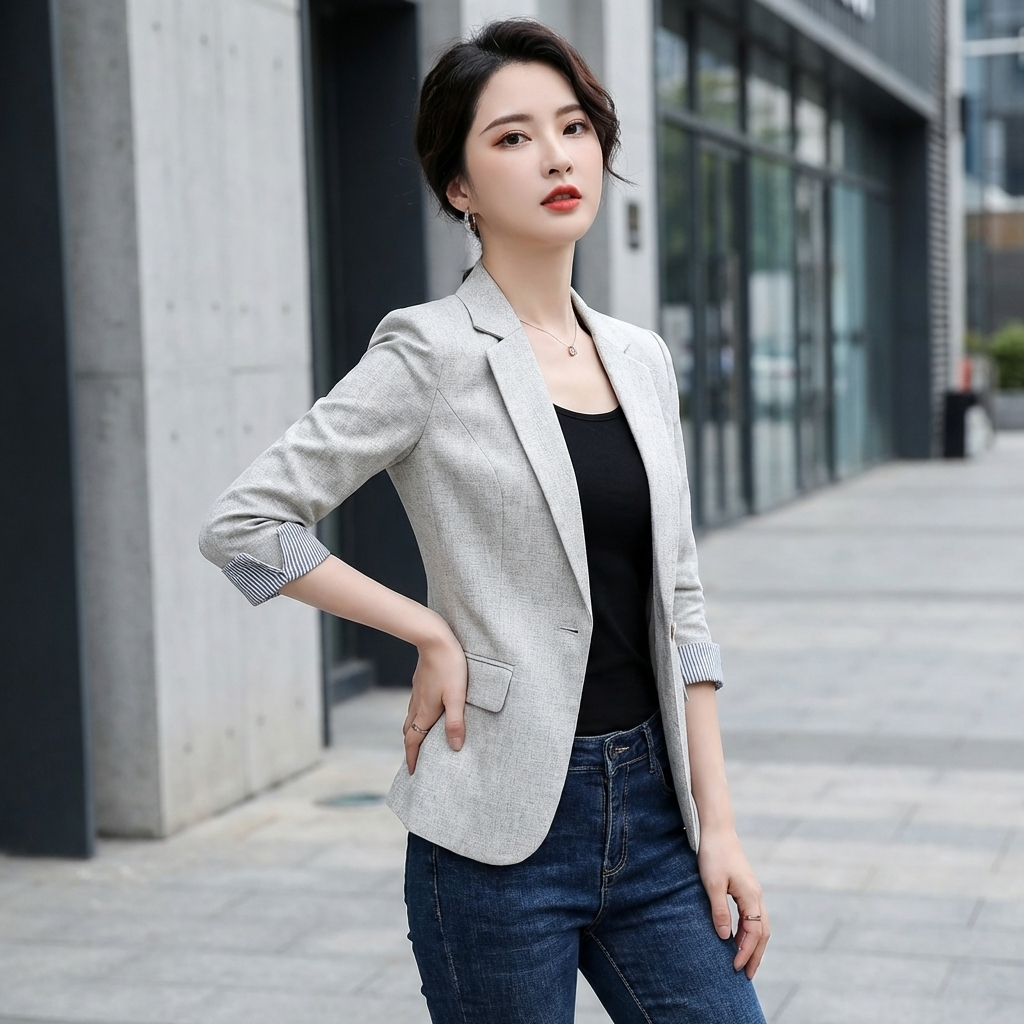 Blazer Coréen Manches 3/4