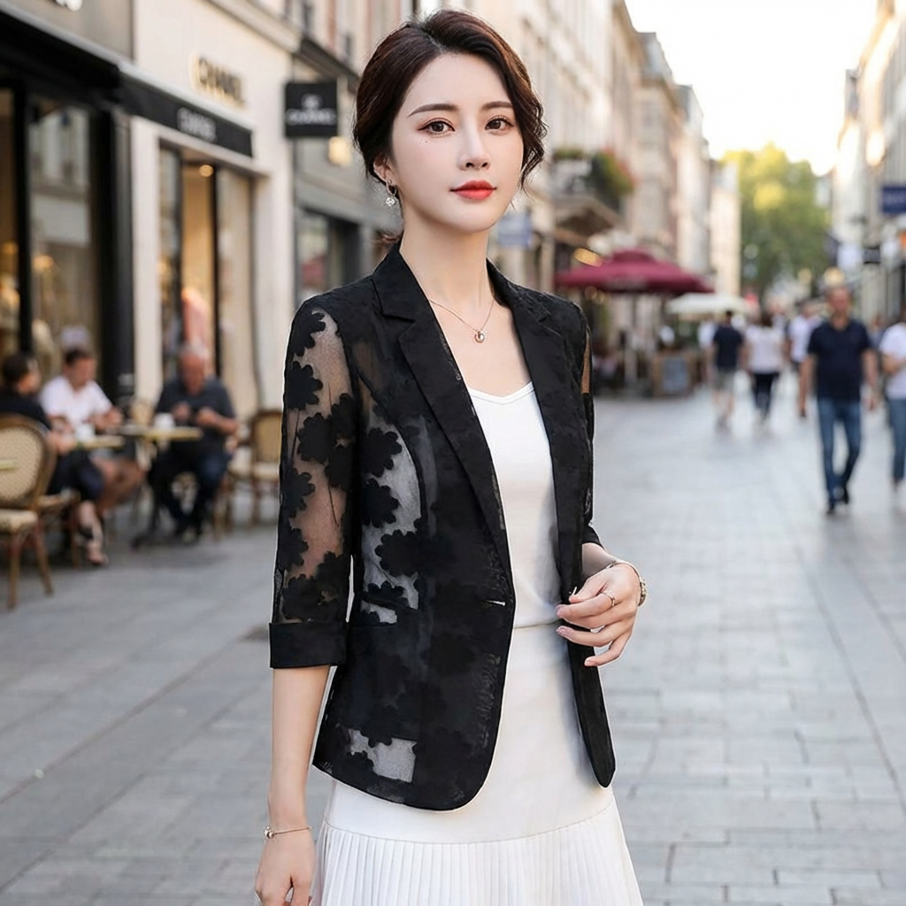 Blazer Korean Dentelle Femme