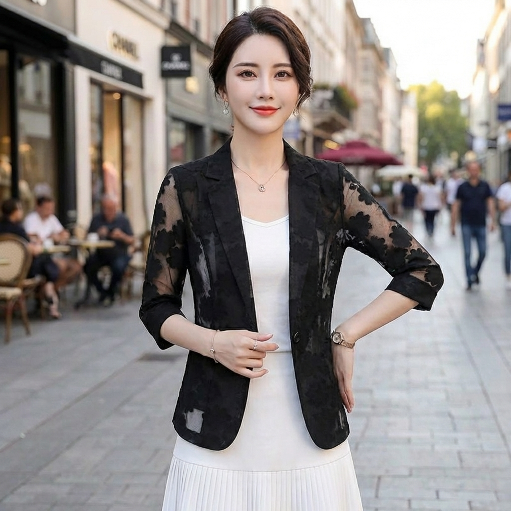 Blazer Korean Dentelle Femme
