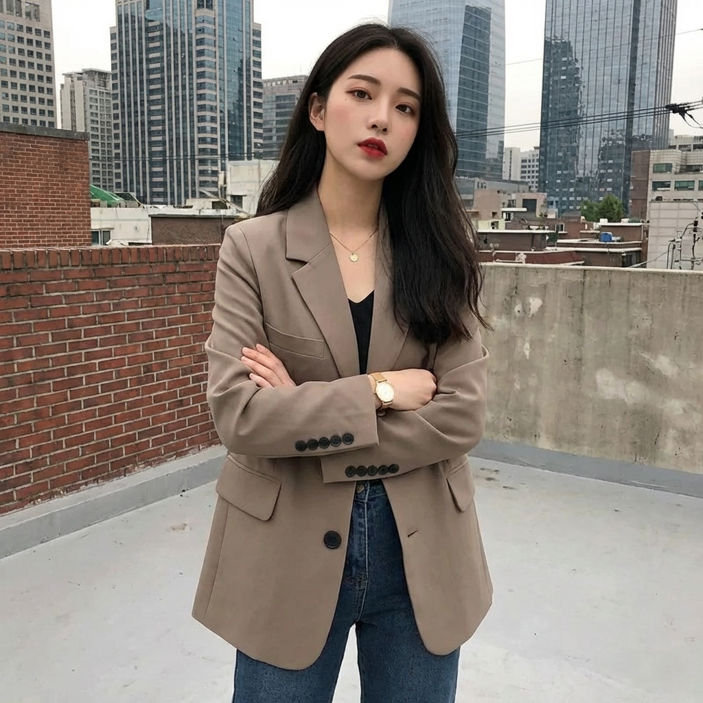 Blazer Mode Coréenne Femme