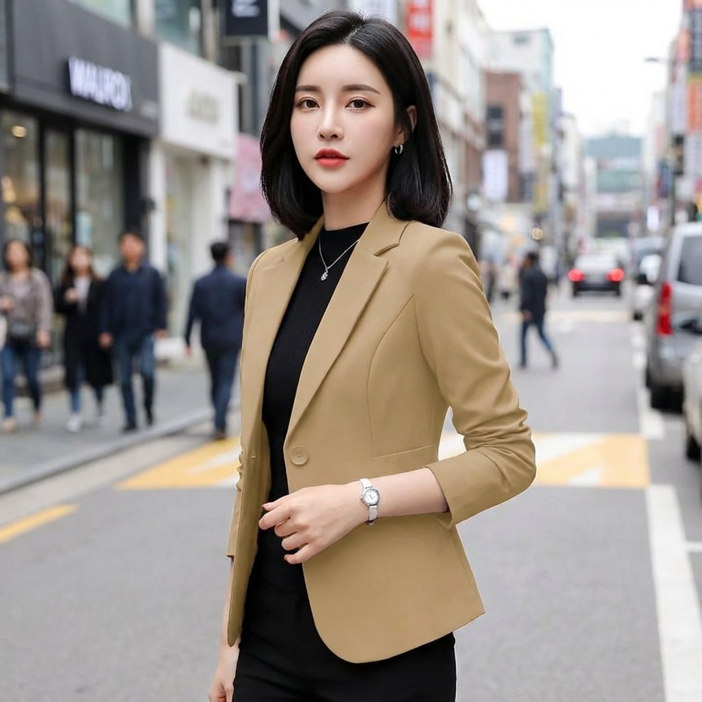 Blazer Coréen Femme Cintré