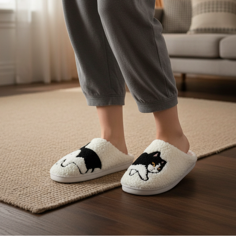 Chaussons Coréens Chat Mignon