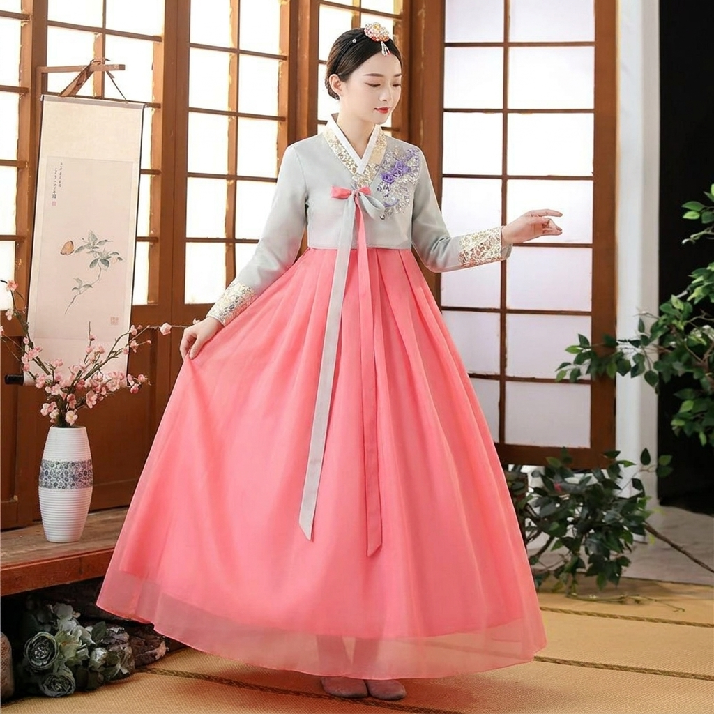 Hanbok Femme Manche Longue