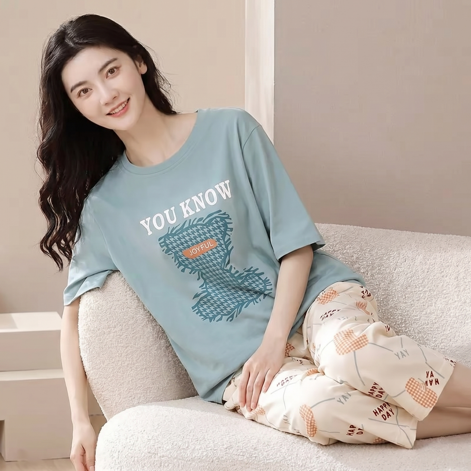 Ensemble de Pyjamas à Manches Courtes Femmes