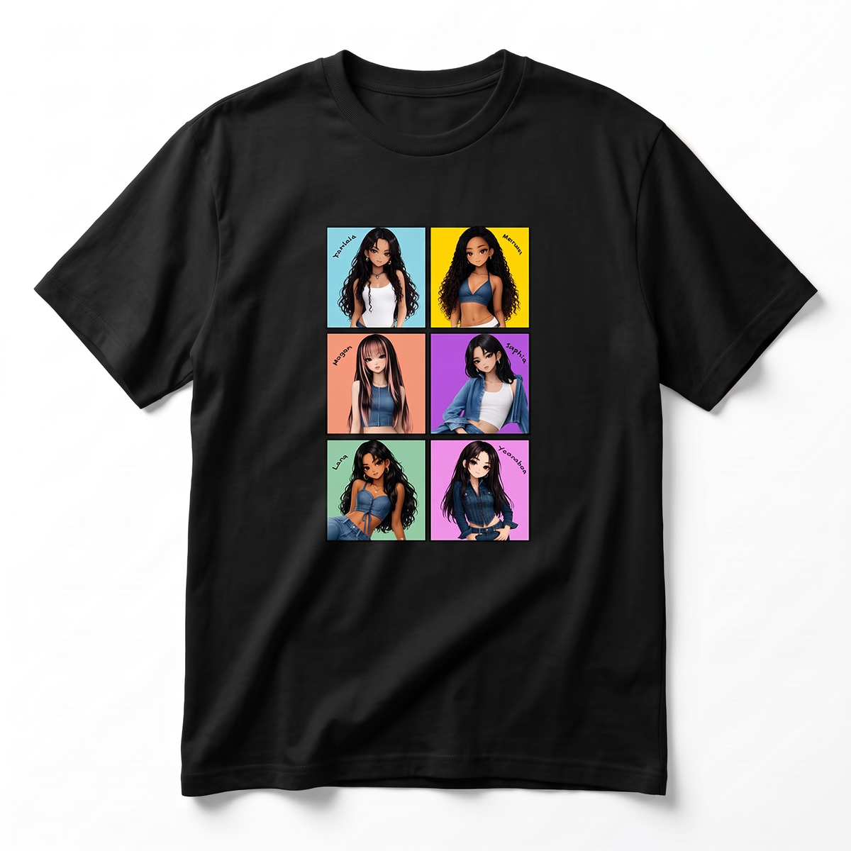 T-shirt KATSEYE Six Membres Anime
