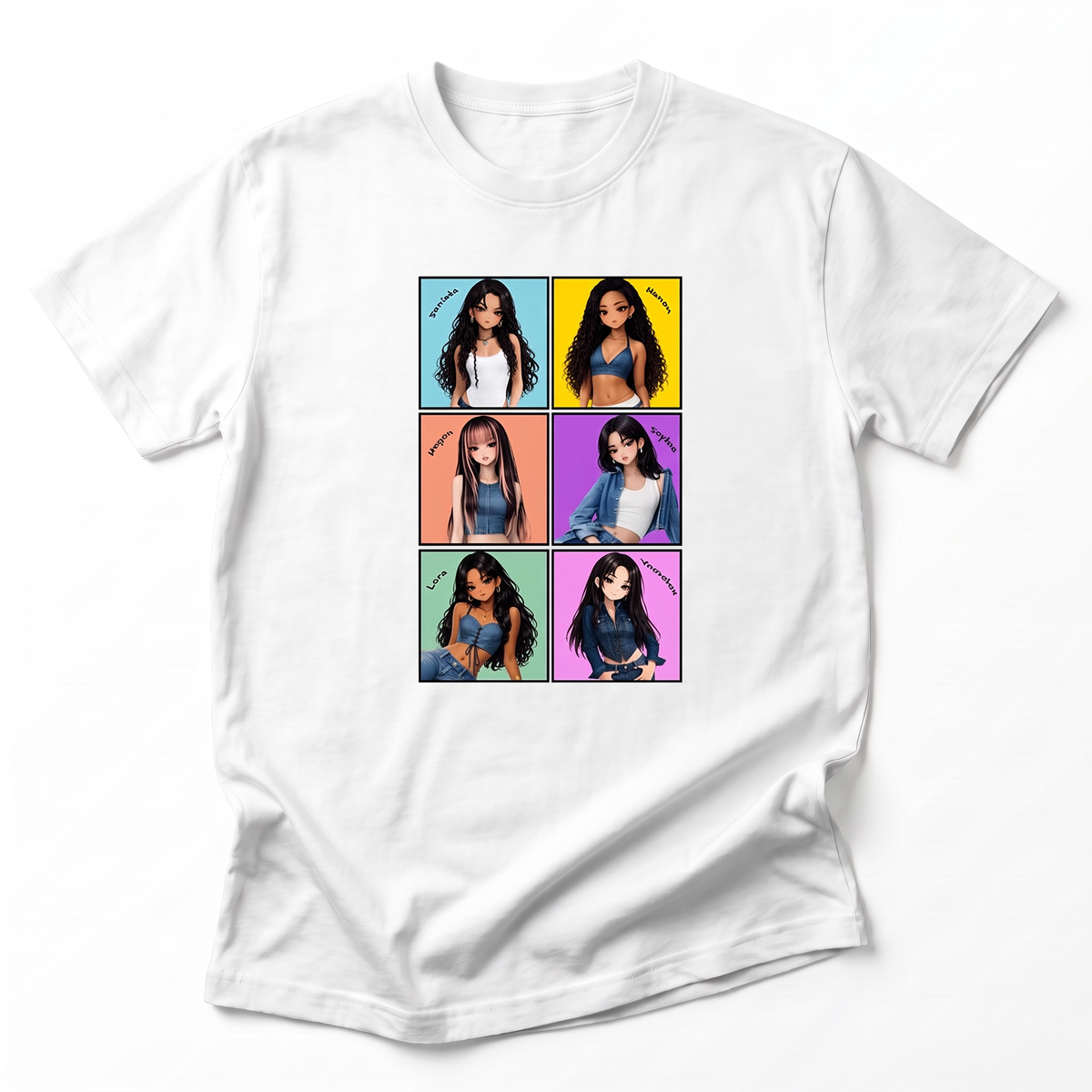 T-shirt KATSEYE Six Membres Anime
