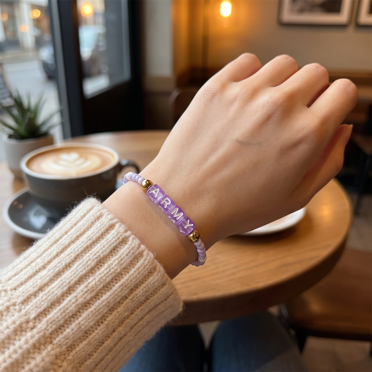 Bracelet BTS ARMY en Perles