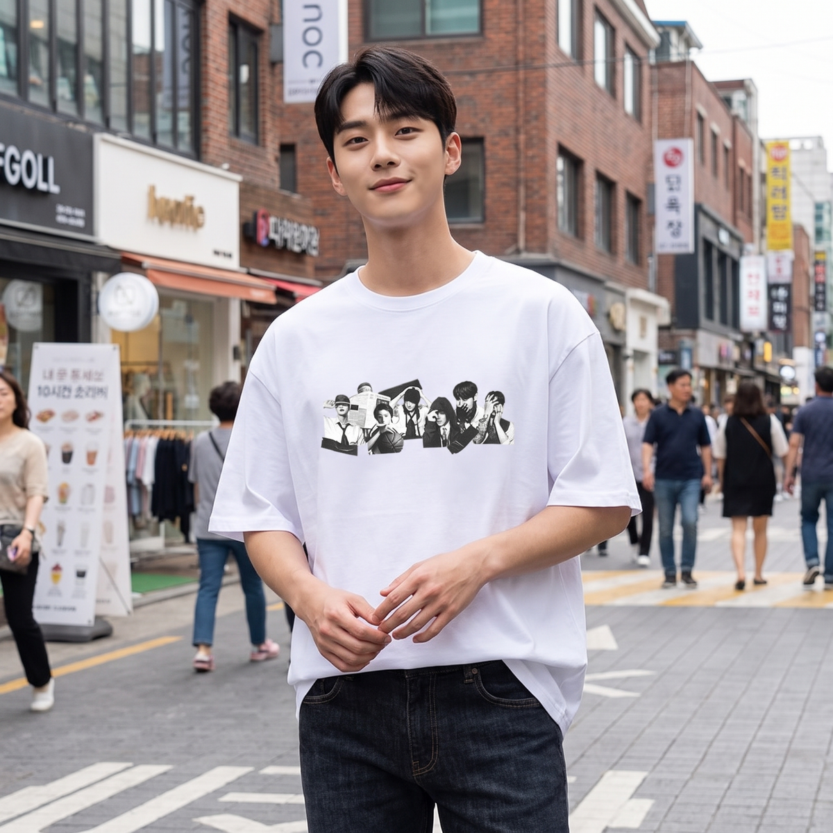 T-shirt BTS Blanc Oversize