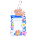 Kawaii Rabbit Idol Photocards Storage Keychains Sweet Girls Bus Card Holder Korea Cute Student Stationary