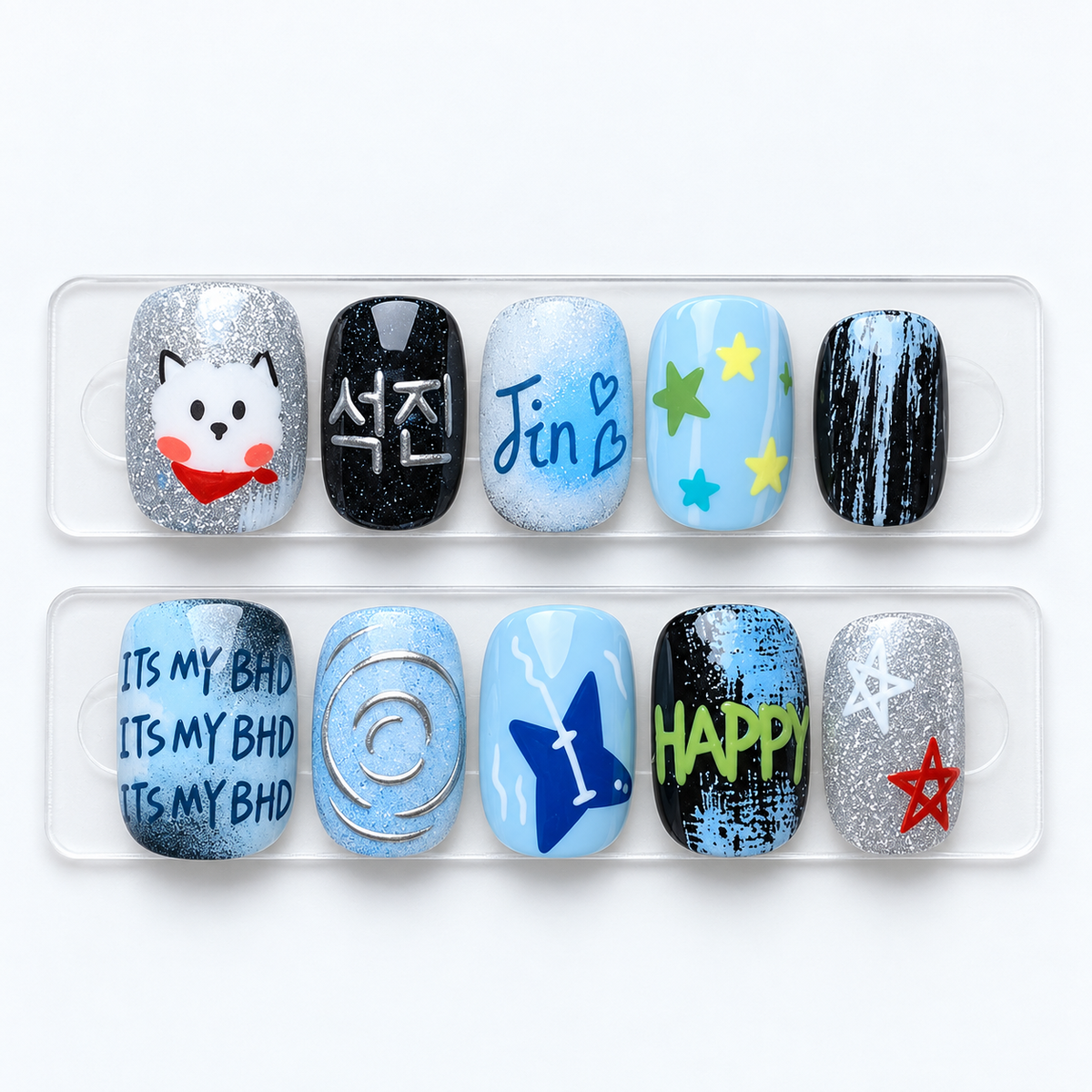 Kit de Faux Ongles K-pop Jin et RJ