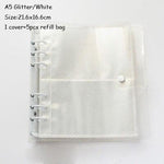 SKYSONIC 3 5 Inch Macaroon Binder Postcards Organizer PVC Photo Album Sticker Cards Storage Holder Loose Leaf bts De Photos