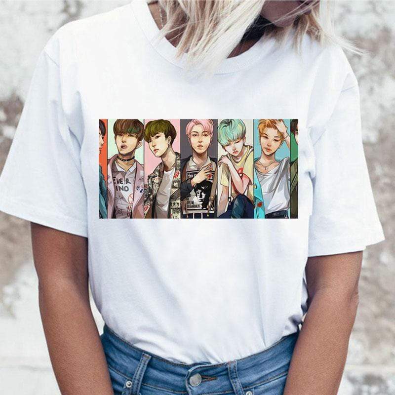 T-Shirt BTS - Dessin du groupe